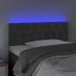 Preview: LED Kopfteil Dunkelgrau 90x7x78/88 cm Samt