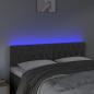 Preview: LED Kopfteil Dunkelgrau 160x7x78/88 cm Samt