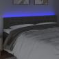 Preview: LED Kopfteil Dunkelgrau 180x7x78/88 cm Samt