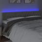 Preview: LED Kopfteil Hellgrau 200x7x78/88 cm Samt