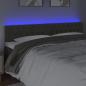 Preview: LED Kopfteil Dunkelgrau 200x7x78/88 cm Samt