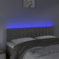 Preview: LED Kopfteil Hellgrau 144x5x78/88 cm Samt