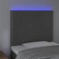 Preview: LED Kopfteil Dunkelgrau 100x5x118/128 cm Samt