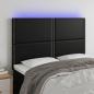 Preview: ARDEBO.de - LED Kopfteil Schwarz 144x5x118/128 cm Kunstleder