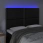 Preview: LED Kopfteil Schwarz 144x5x118/128 cm Kunstleder