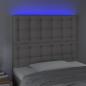 Preview: LED Kopfteil Grau 90x5x118/128 cm Kunstleder