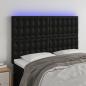 Preview: ARDEBO.de - LED Kopfteil Schwarz 144x5x118/128 cm Kunstleder