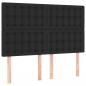 Preview: LED Kopfteil Schwarz 144x5x118/128 cm Kunstleder