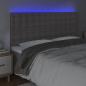 Preview: LED Kopfteil Grau 180x5x118/128 cm Kunstleder