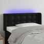 Preview: ARDEBO.de - LED Kopfteil Schwarz 103x16x78/88 cm Kunstleder