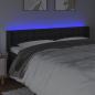 Preview: LED Kopfteil Schwarz 203x16x78/88 cm Kunstleder