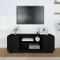 Preview: TV-Schrank Schwarz 110x35x40,5 cm Massivholz Kiefer