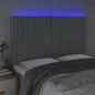 Preview: LED Kopfteil Hellgrau 144x5x118/128 cm Stoff