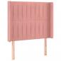 Preview: LED Kopfteil Rosa 103x16x118/128 cm Samt