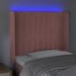 Preview: LED Kopfteil Rosa 103x16x118/128 cm Samt