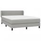 Preview: Boxspringbett mit Matratze Hellgrau 140x200 cm Stoff