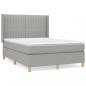 Preview: Boxspringbett mit Matratze Hellgrau 140x200 cm Stoff