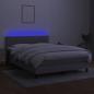 Preview: Boxspringbett mit Matratze & LED Hellgrau 140x190 cm Stoff