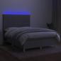 Preview: Boxspringbett mit Matratze & LED Hellgrau 140x200 cm Stoff