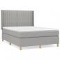 Preview: Boxspringbett mit Matratze Hellgrau 140x190 cm Stoff