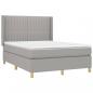 Preview: Boxspringbett mit Matratze Hellgrau 140x190 cm Stoff