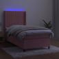 Preview: Boxspringbett mit Matratze & LED Rosa 100x200 cm Samt