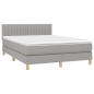 Preview: Boxspringbett mit Matratze Hellgrau 140x190 cm Stoff