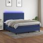 Preview: ARDEBO.de - Boxspringbett mit Matratze & LED Blau 180x200 cm Stoff