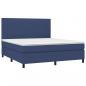 Preview: Boxspringbett mit Matratze Blau 180x200 cm Stoff