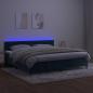 Preview: Boxspringbett mit Matratze & LED Dunkelblau 200x200 cm Samt