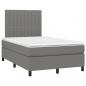 Preview: Boxspringbett mit Matratze & LED Dunkelgrau 120x200 cm Stoff