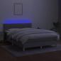 Preview: Boxspringbett mit Matratze & LED Hellgrau 140x190 cm Stoff