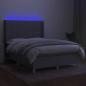 Preview: Boxspringbett mit Matratze & LED Hellgrau 140x190 cm Stoff