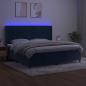 Preview: Boxspringbett mit Matratze & LED Dunkelblau 200x200 cm Samt