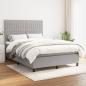 Preview: ARDEBO.de - Boxspringbett mit Matratze Hellgrau 140x190 cm Stoff