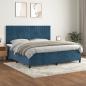 Preview: ARDEBO.de - Boxspringbett mit Matratze Dunkelblau 200x200 cm Samt