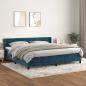 Preview: ARDEBO.de - Boxspringbett mit Matratze Dunkelblau 200x200 cm Samt