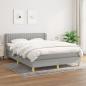 Preview: ARDEBO.de - Boxspringbett mit Matratze Hellgrau 140x200 cm Stoff