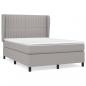 Preview: Boxspringbett mit Matratze Hellgrau 140x190 cm Stoff