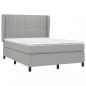 Preview: Boxspringbett mit Matratze Hellgrau 140x190 cm Stoff