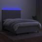 Preview: Boxspringbett mit Matratze & LED Hellgrau 140x200 cm Stoff