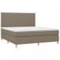 Preview: Boxspringbett mit Matratze Taupe 180x200 cm Stoff