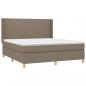 Preview: Boxspringbett mit Matratze & LED Taupe 180x200 cm Stoff