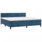 Preview: Boxspringbett mit Matratze Dunkelblau 200x200 cm Samt