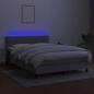 Preview: Boxspringbett mit Matratze & LED Hellgrau 140x200 cm Stoff