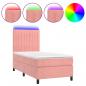 Preview: Boxspringbett mit Matratze & LED Rosa 100x200 cm Samt