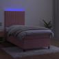 Preview: Boxspringbett mit Matratze & LED Rosa 100x200 cm Samt