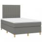 Preview: Boxspringbett mit Matratze & LED Dunkelgrau 120x200 cm Stoff