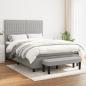 Preview: ARDEBO.de - Boxspringbett mit Matratze Hellgrau 140x190 cm Stoff