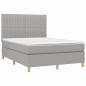 Preview: Boxspringbett mit Matratze Hellgrau 140x200 cm Stoff